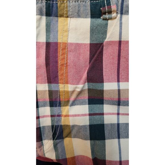 American Eagle Outfitters Men Shorts Size 32 Plaid Multi-Color Red Blue Cream - Picture 12 of 13
